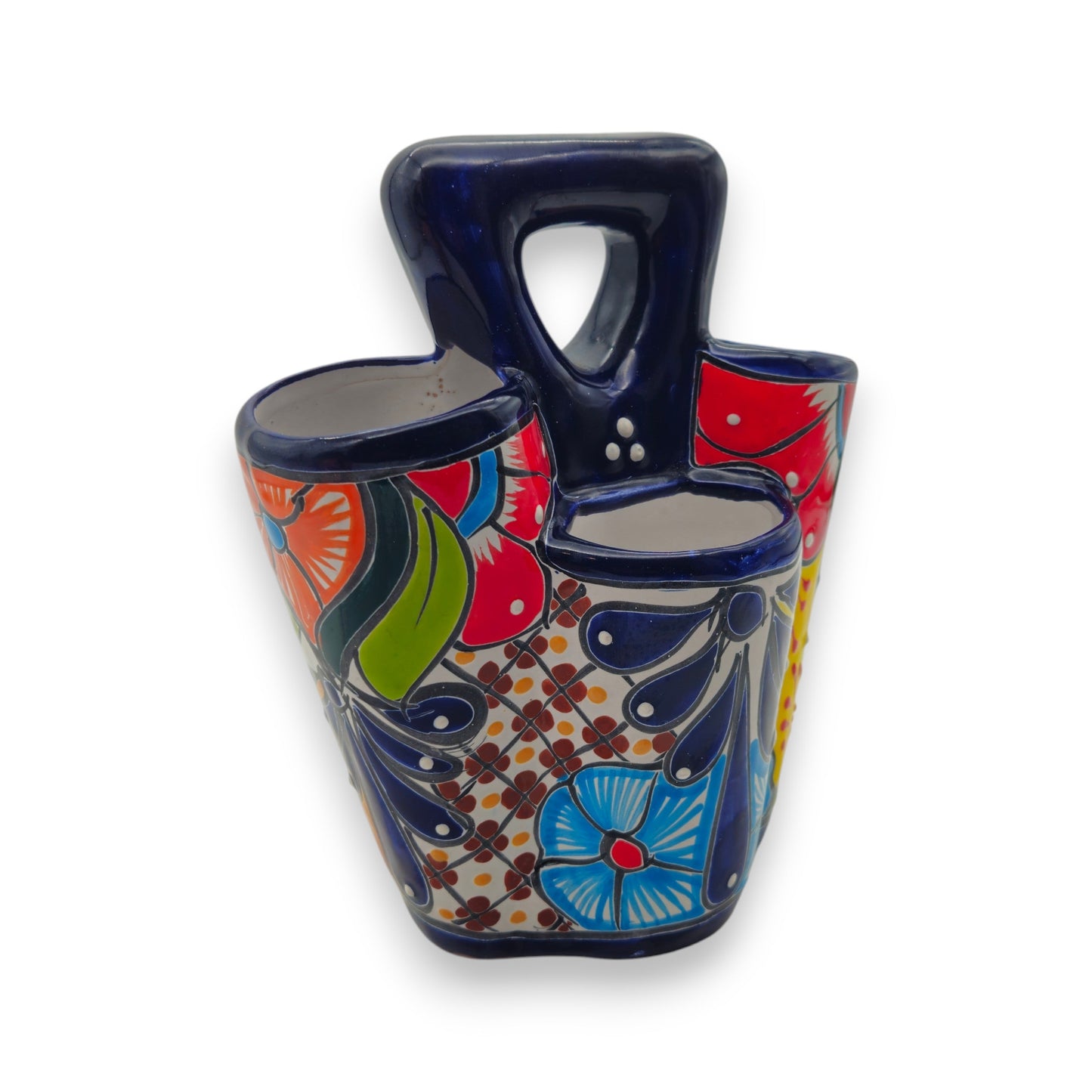 Talavera Utensil Holder | Colorful Handmade Mexican Organizer