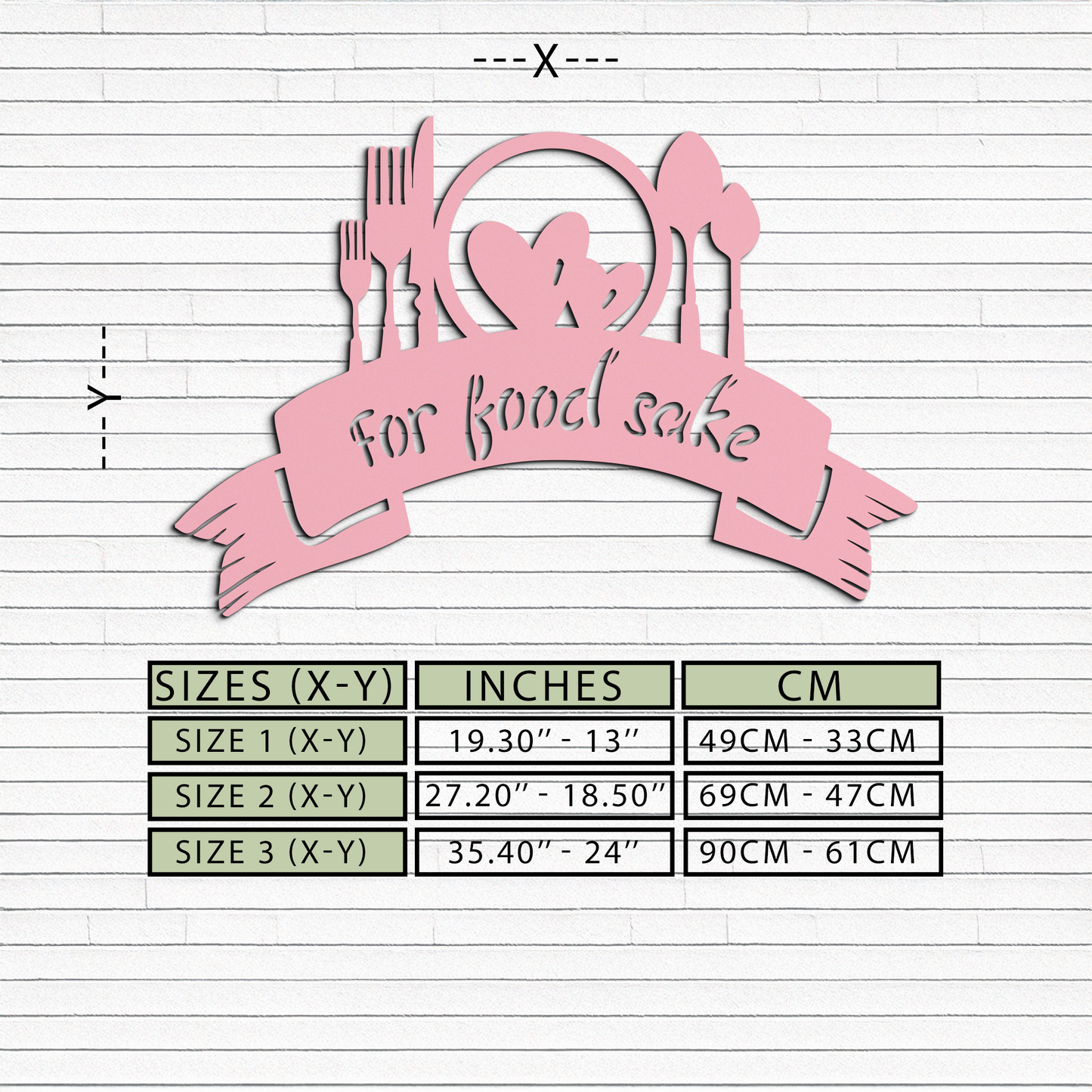 For Food Sake Metal Wall Art β Modern Kitchen & Dining Room Decor - KAFGP139