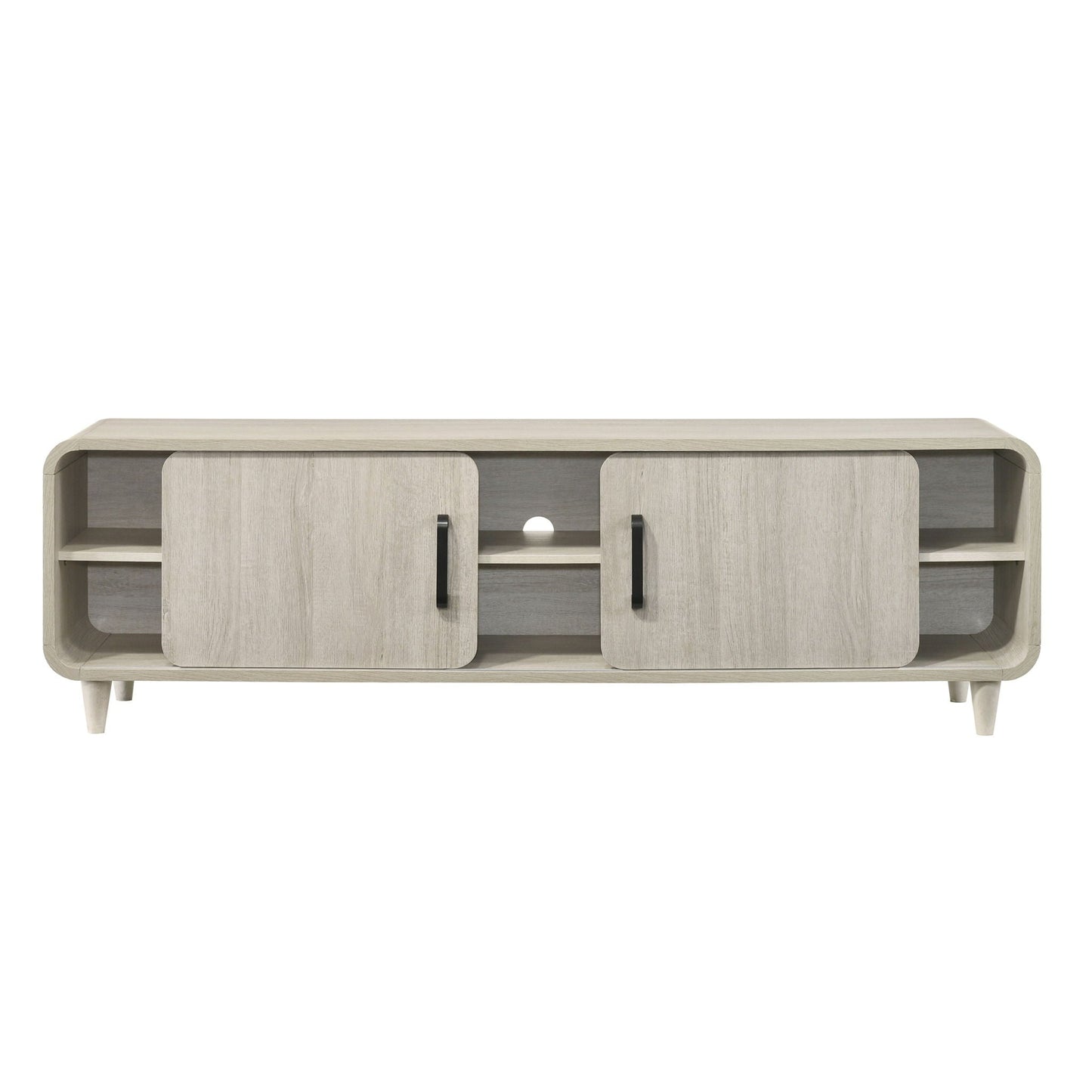 TV Stand With Sliding Doors And Handles, Living Room Furniture - Antique White