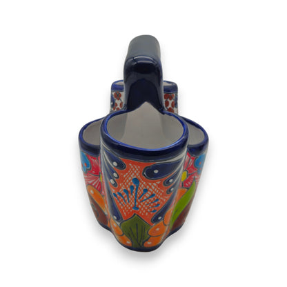 Talavera Utensil Holder | Colorful Handmade Mexican Organizer
