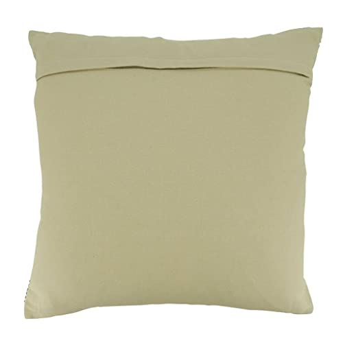 Fennco Styles Stitched Checkered Cotton Decorative Throw Pillow 20" W x 20" L - Natural Woven Square Cushion for Home, Couch, Living Room, Bedroom, Office and Holiday Décor