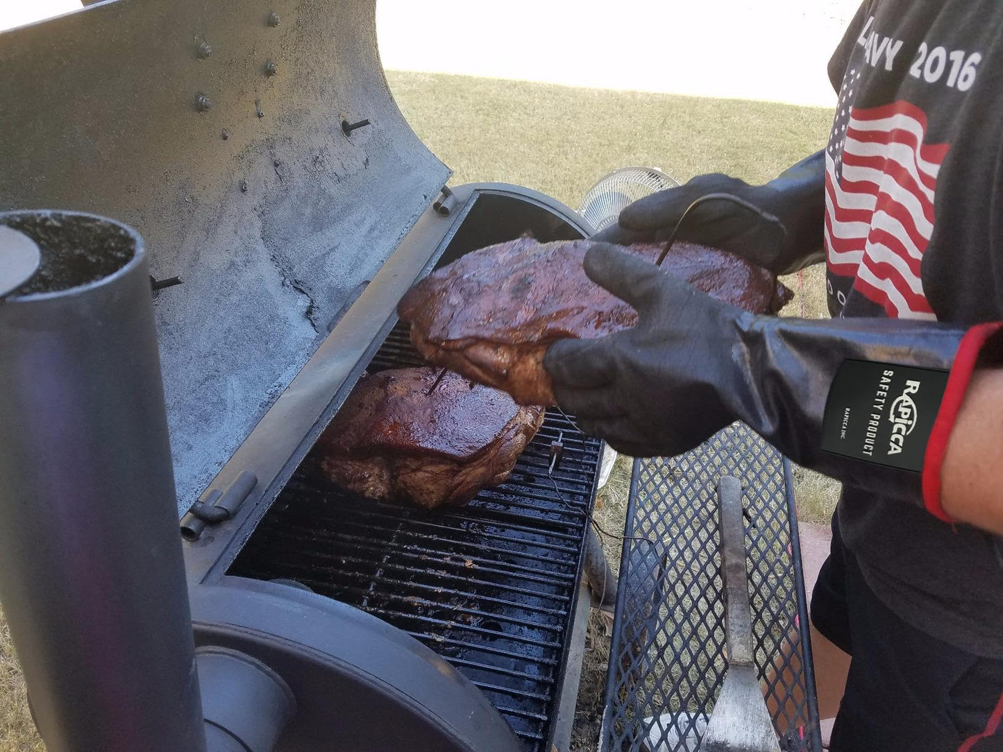 Heat Resistant BBQ Grill Gloves: Oil Resistant Waterproof 14" Length 932°F -XL