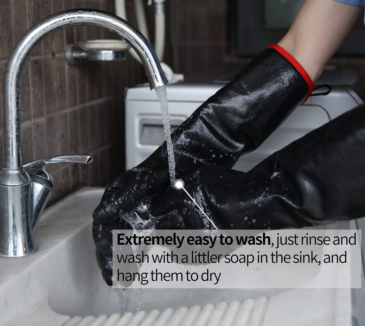 Heat Resistant BBQ Grill Gloves: Oil Resistant Waterproof 14" Length 932°F -XL
