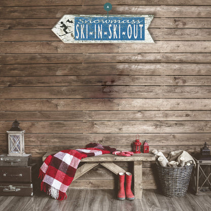 Ski In, Ski Out Arrow - Wood Wall Decor