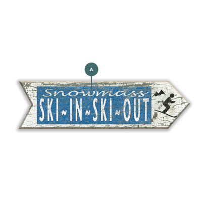 Ski In, Ski Out Arrow - Wood Wall Decor
