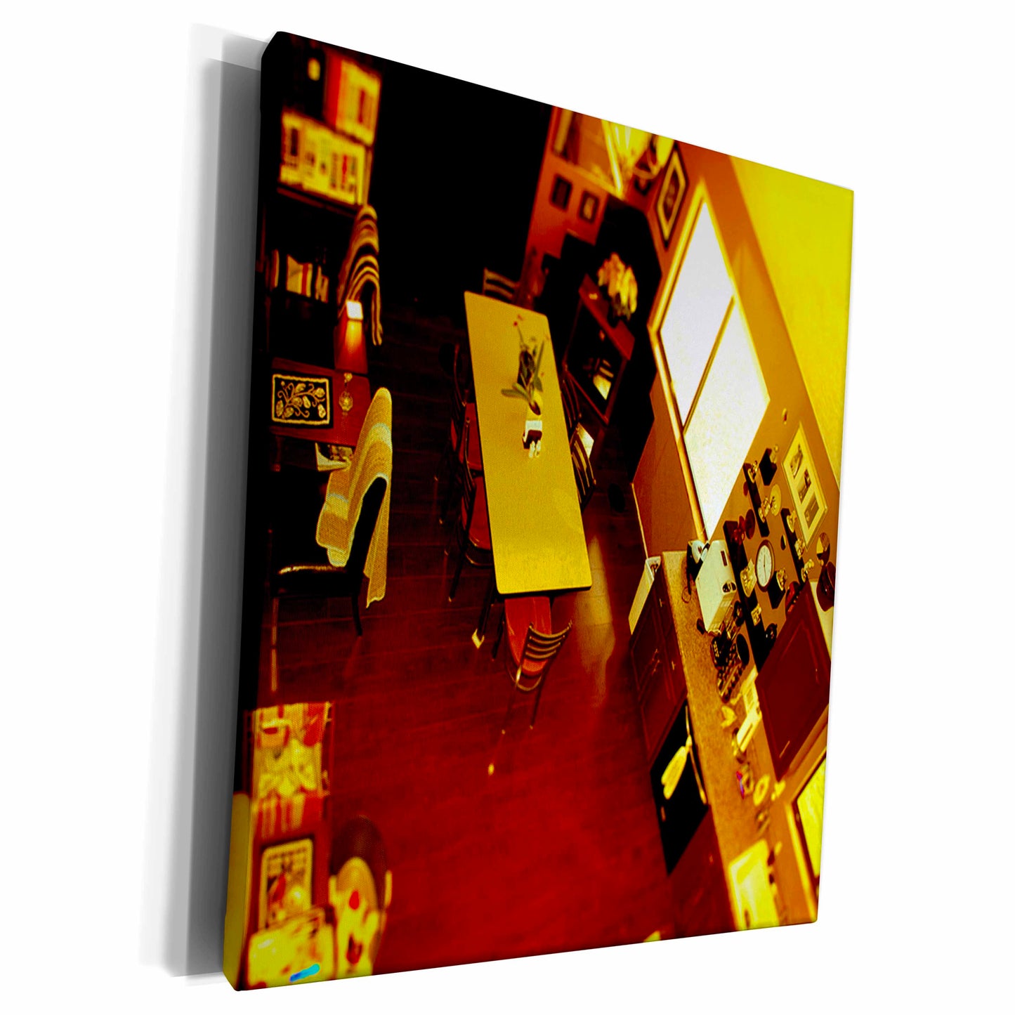 3dRose An View Into a Dining Room and Kitchen with a Table... - Museum Grade Canvas Wrap (cw_45383)