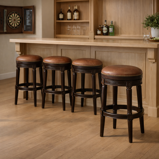 Backless Charlotte Swivel Barstool in Caramel