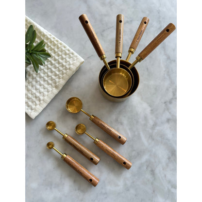 Montecito Acacia Wood and Gold Measuring Cups – Modern Kitchen Essentials