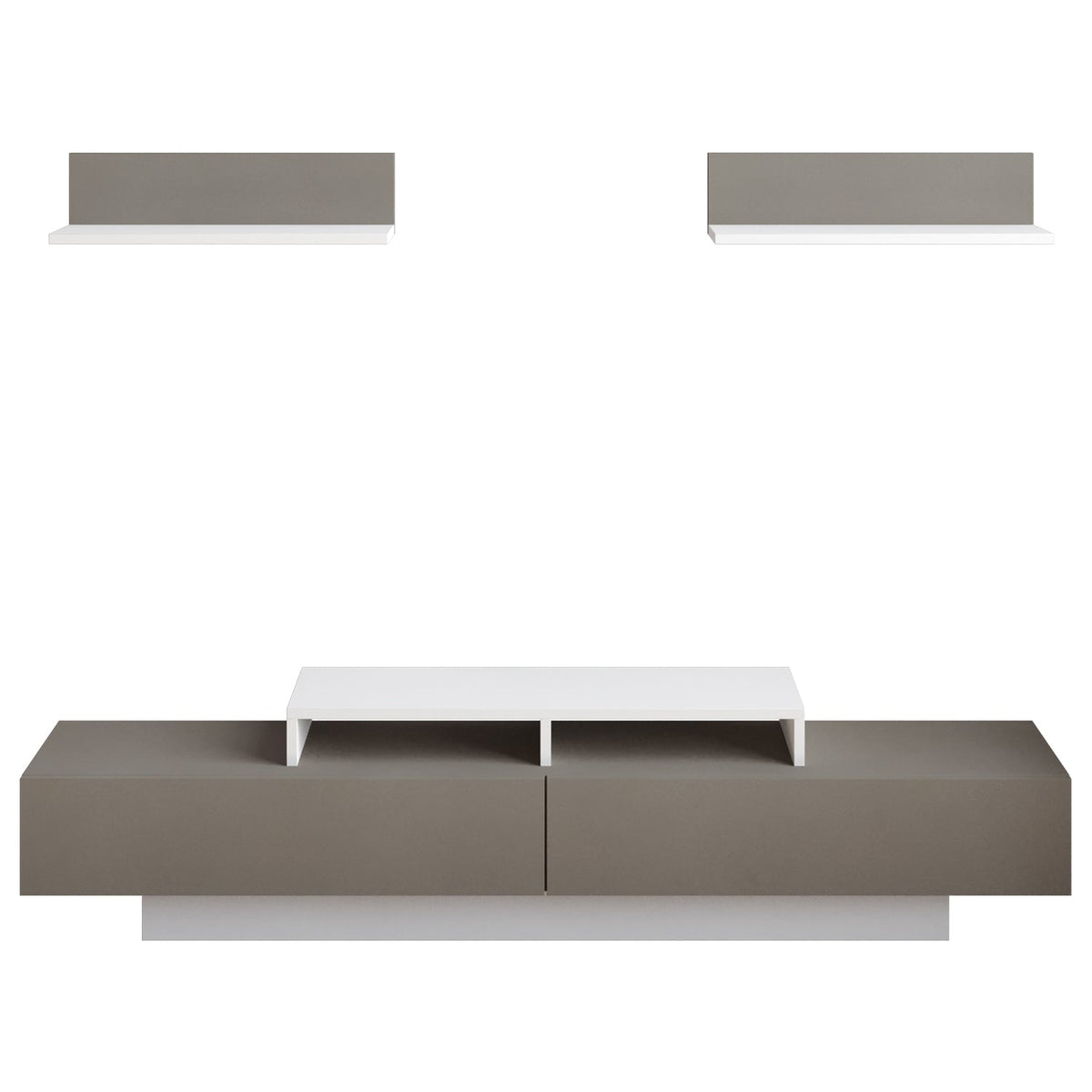 Lusi 71" Wide TV Stand for TVs up to 80" with 2 Wall Shelves
