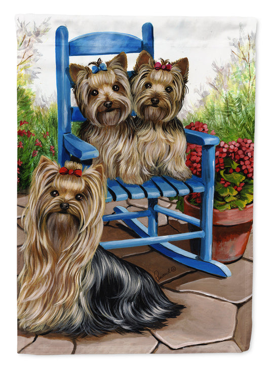 Yorkie Patio Sweethearts Garden Flag – Decorative Outdoor Yard Flag PPP3242GF