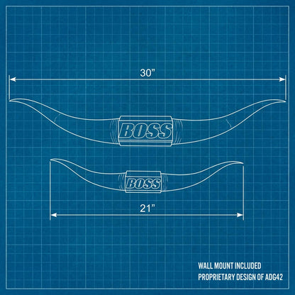 ADG42 The Boss Gold Steer Horns | Home Office