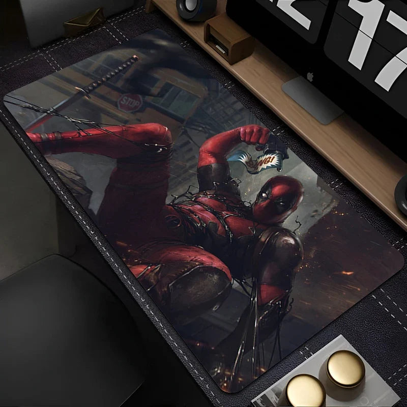 Marvel Deadpool Anime Mouse Pad Office PC Gamer Cabinet Mouse Mat Laptop 900x400 Keyboard Mousepad Extended Desk Mat Cool Carpet