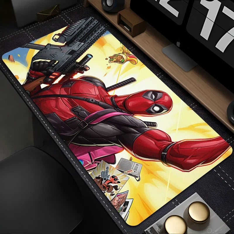 Marvel Deadpool Anime Mouse Pad Office PC Gamer Cabinet Mouse Mat Laptop 900x400 Keyboard Mousepad Extended Desk Mat Cool Carpet