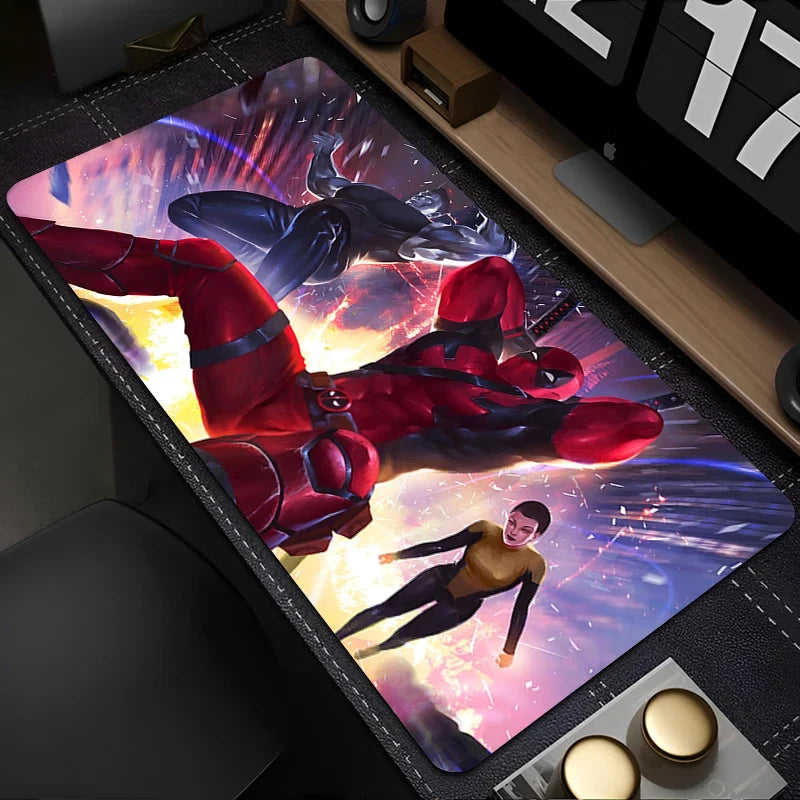 Marvel Deadpool Anime Mouse Pad Office PC Gamer Cabinet Mouse Mat Laptop 900x400 Keyboard Mousepad Extended Desk Mat Cool Carpet
