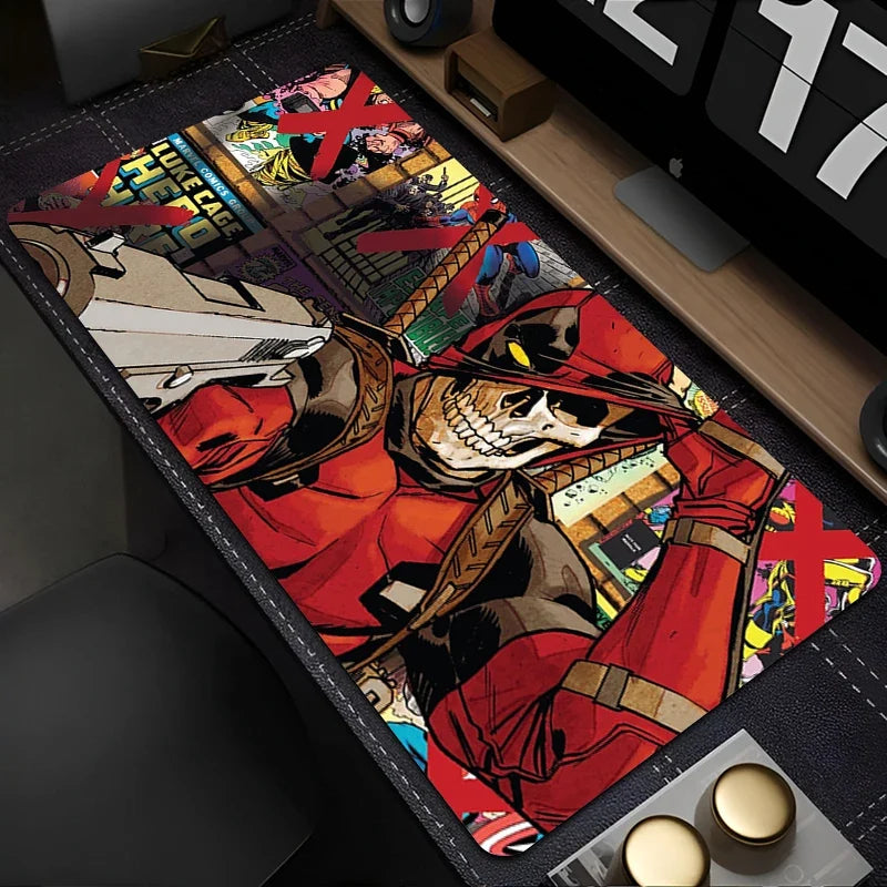 Marvel Deadpool Anime Mouse Pad Office PC Gamer Cabinet Mouse Mat Laptop 900x400 Keyboard Mousepad Extended Desk Mat Cool Carpet