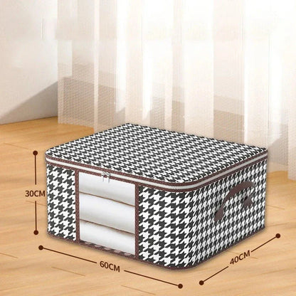 Large Clear Foldable Storage Box – Zippered Clothes Organizer with Handles