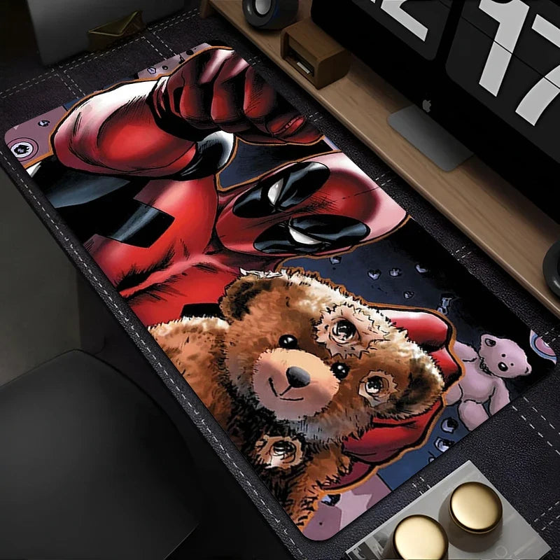 Marvel Deadpool Anime Mouse Pad Office PC Gamer Cabinet Mouse Mat Laptop 900x400 Keyboard Mousepad Extended Desk Mat Cool Carpet