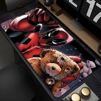 Marvel Deadpool Anime Mouse Pad Office PC Gamer Cabinet Mouse Mat Laptop 900x400 Keyboard Mousepad Extended Desk Mat Cool Carpet