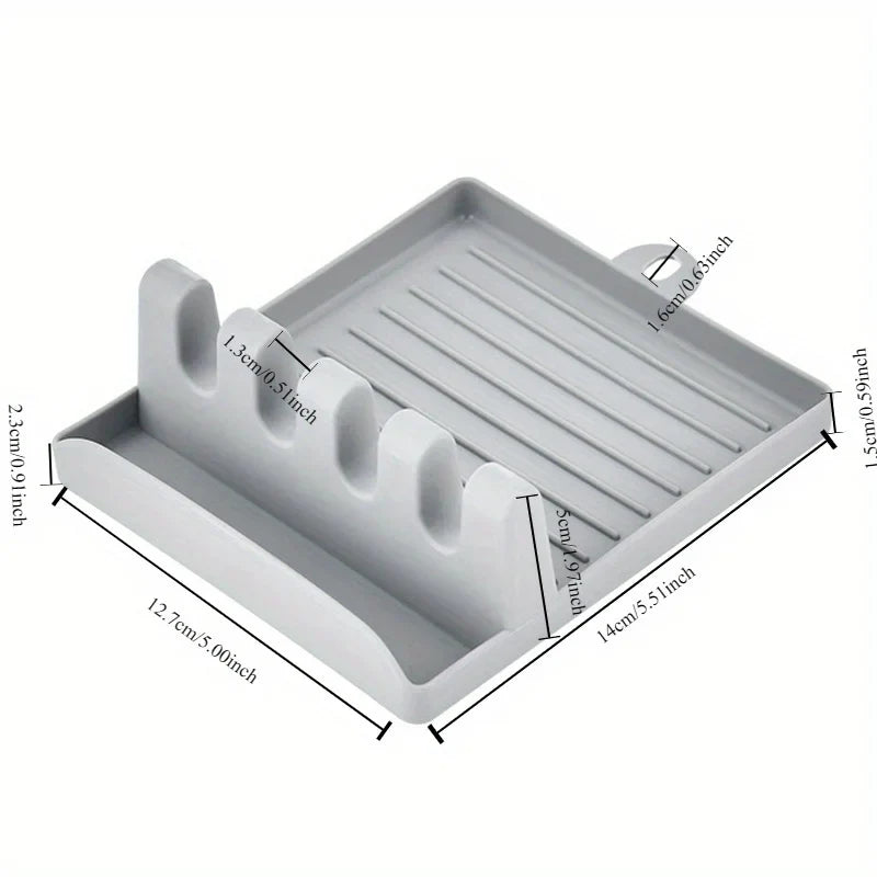 Plastic Spoon Rest with Chopstick Slot | Kitchen Counter Organizer