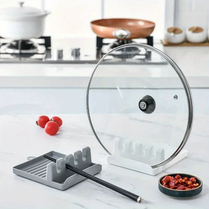 Plastic Spoon Rest with Chopstick Slot | Kitchen Counter Organizer