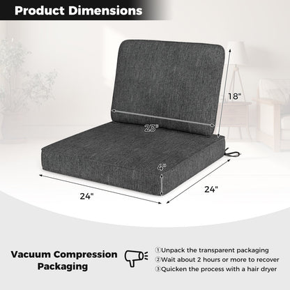 Set of 4 Outdoor Patio Cushion Set with Removable Covers