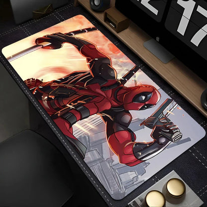 Marvel Deadpool Anime Mouse Pad Office PC Gamer Cabinet Mouse Mat Laptop 900x400 Keyboard Mousepad Extended Desk Mat Cool Carpet