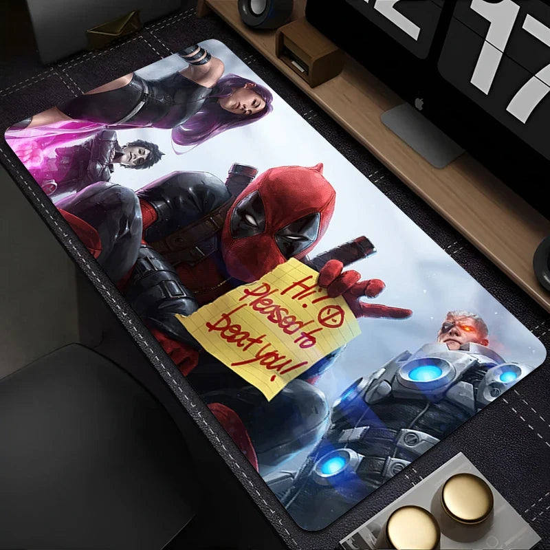 Marvel Deadpool Anime Mouse Pad Office PC Gamer Cabinet Mouse Mat Laptop 900x400 Keyboard Mousepad Extended Desk Mat Cool Carpet