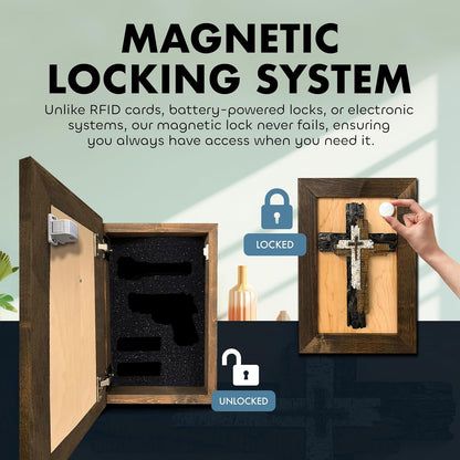 Three Layered Cross Decorative Wall-Mounted Secure Gun Cabinet