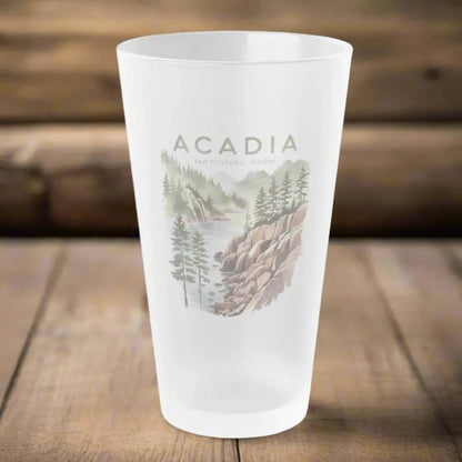 Acadia National Park Frosted Pint Glass