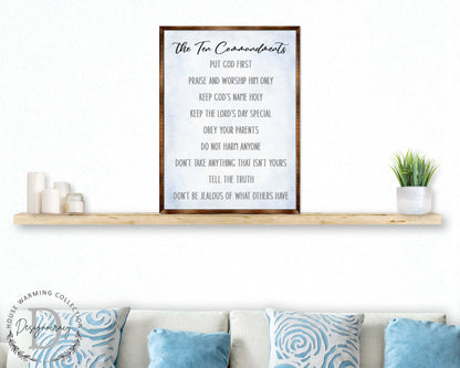 The Ten Commandments - Wooden Religious wall art - living room wall decor Christian wall art - Scripture sign - Bible Verse - Bible quotes - 310344