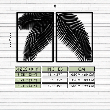 Palm Leaf Metal Wall Art – Tropical Minimalist Decor - KAF212