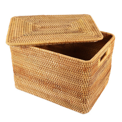 Handmade Vietnamese Rattan Storage Basket – Natural Organizer