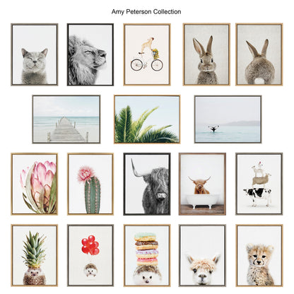 Blake Bear Cottage Bathroom Framed Printed Glass by Amy Peterson Art Studio