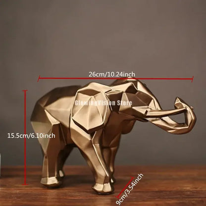 Modern Geometric Elephant Sculpture for Luxury Home & Office Decor