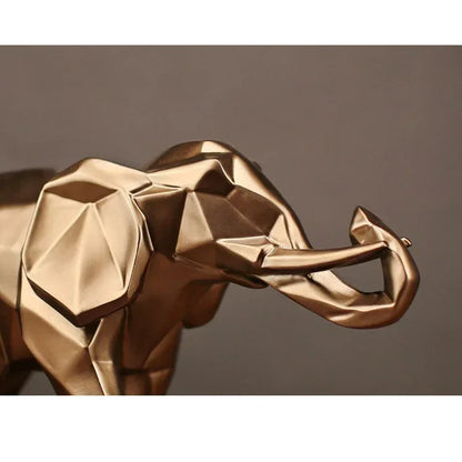 Modern Geometric Elephant Sculpture for Luxury Home & Office Decor