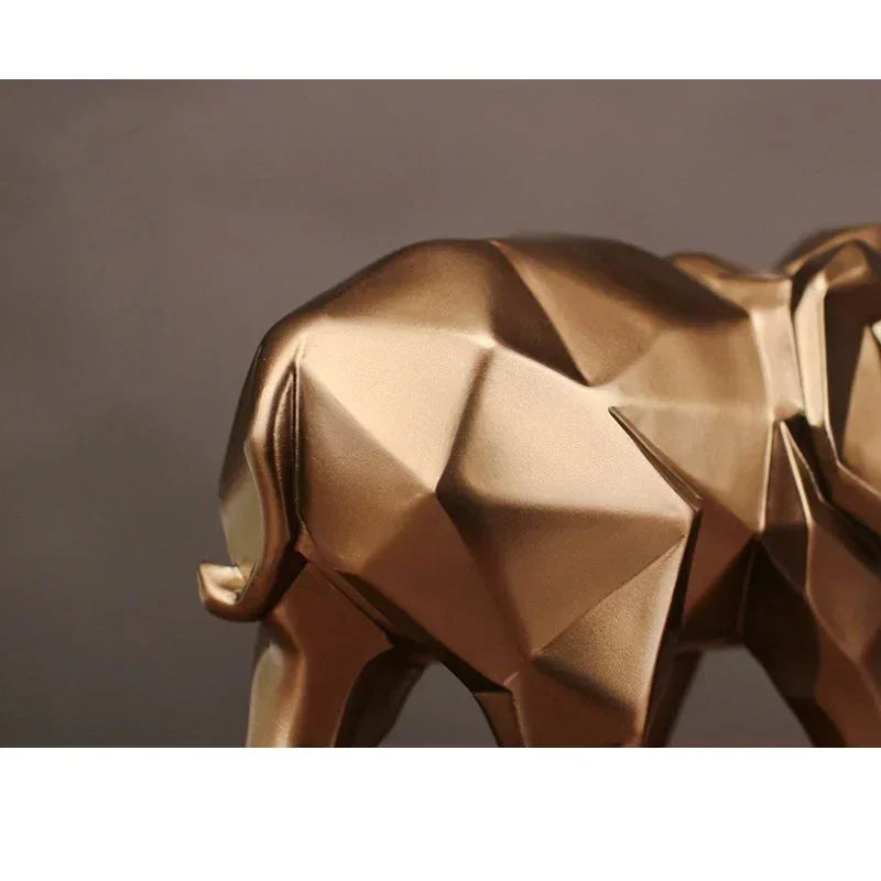 Modern Geometric Elephant Sculpture for Luxury Home & Office Decor