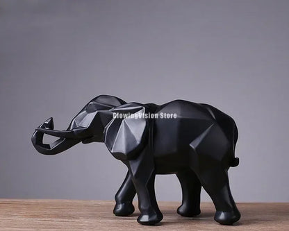 Modern Geometric Elephant Sculpture for Luxury Home & Office Decor
