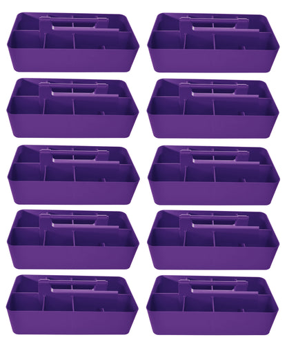 Enjoy Organizer 10 PACK -Large Plastic Storage Portable Caddy with Handles Made In USA