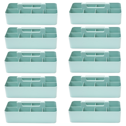 Enjoy Organizer 10 PACK -Large Plastic Storage Portable Caddy with Handles Made In USA