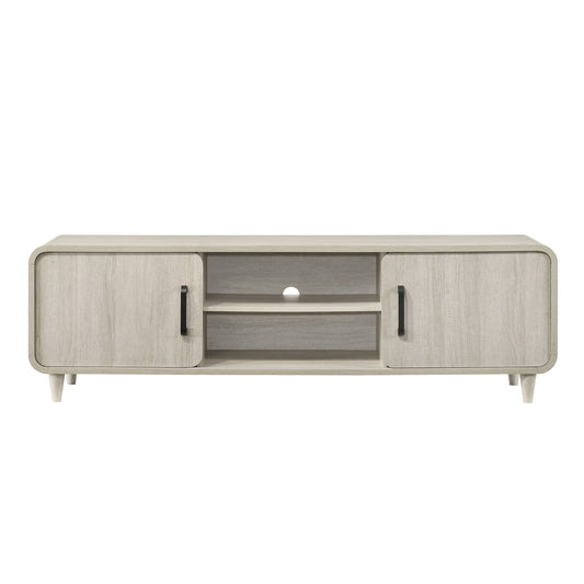 TV Stand With Sliding Doors And Handles, Living Room Furniture - Antique White