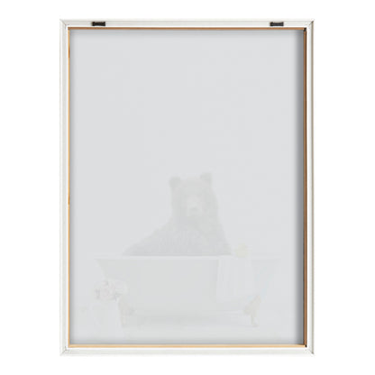 Blake Bear Cottage Bathroom Framed Printed Glass by Amy Peterson Art Studio