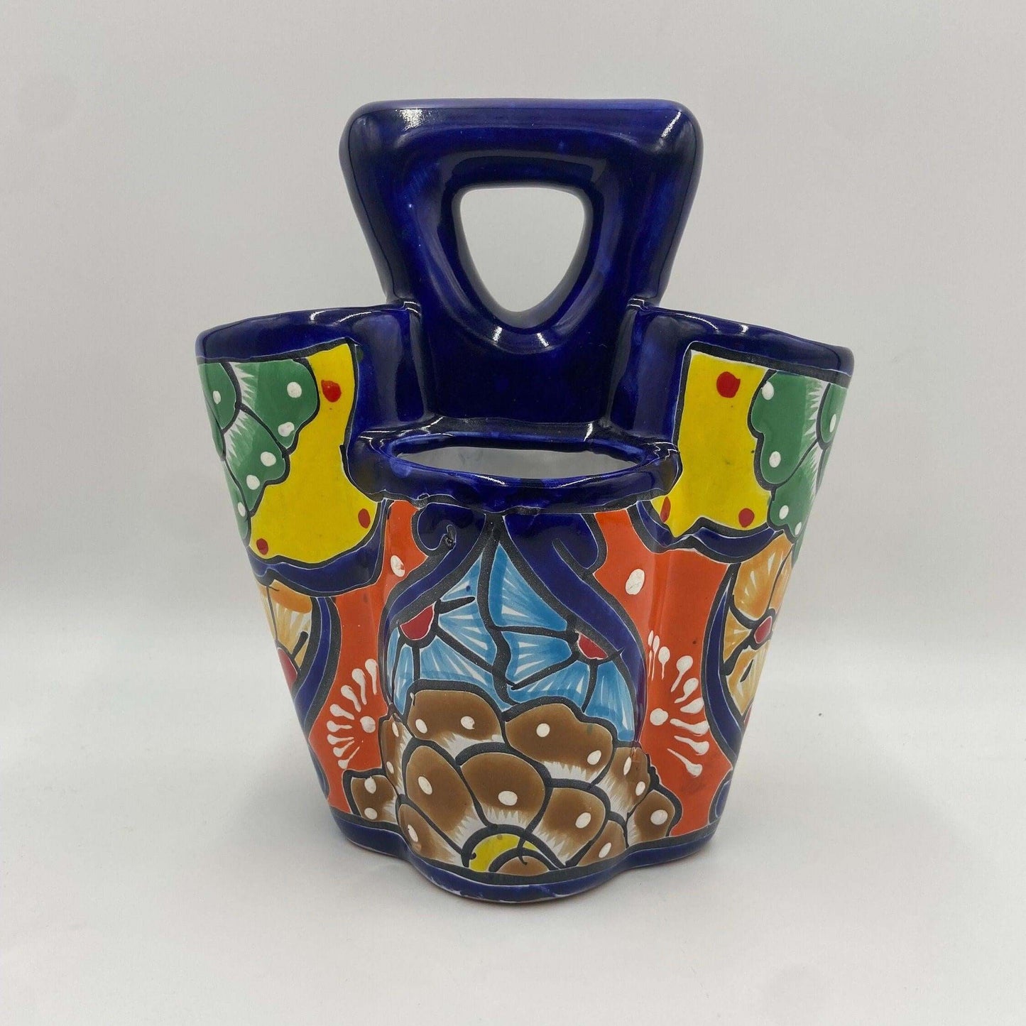 Talavera Utensil Holder | Colorful Handmade Mexican Organizer