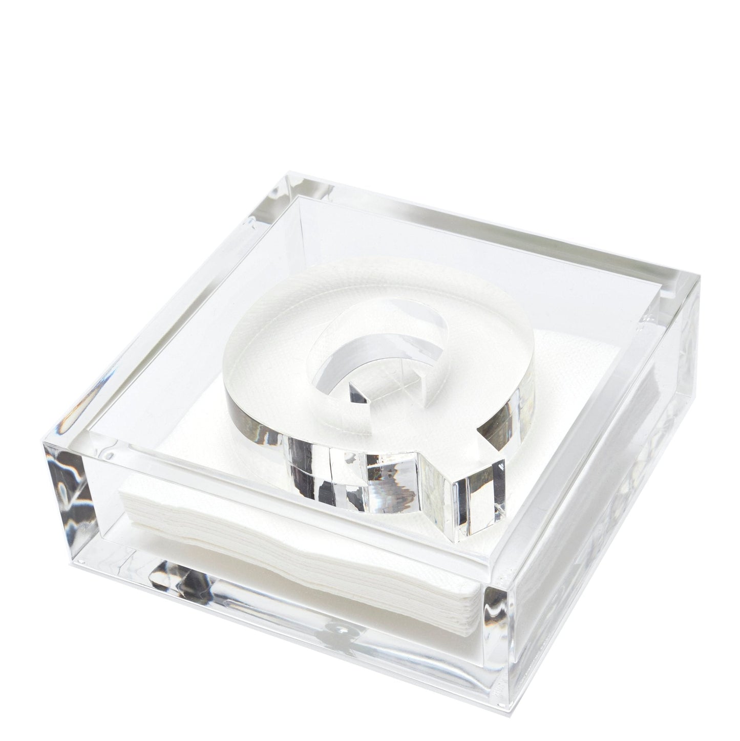 Initial Acrylic Cocktail Napkin Holder