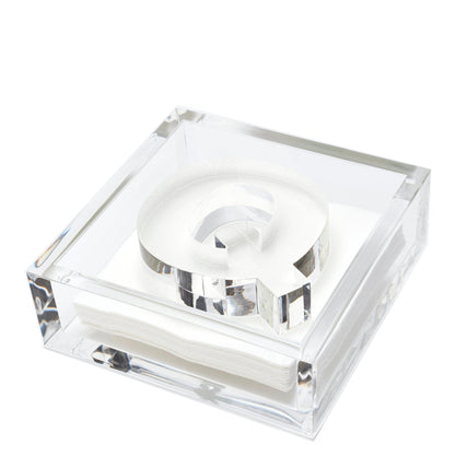 Initial Acrylic Cocktail Napkin Holder
